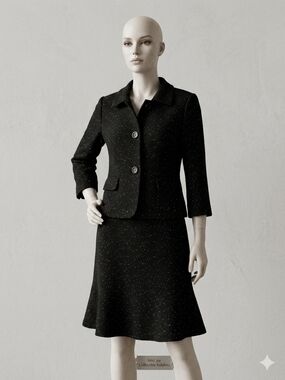 Vintage Ann Taylor Bouclé Skirt Suit – Dark Academia / Quiet Luxury​
